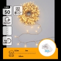 Aigostar - Zunanji božični LED niz 50xLED/8 funkcij 3xAA 5,3m IP44 topla bela
