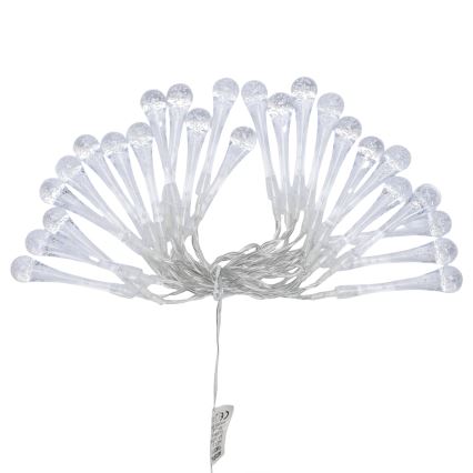 Aigostar - LED zunanji božični niz, 25xLED/8 načinov, 3xAA, 2,5 m, IP44, topla bela, kapljice