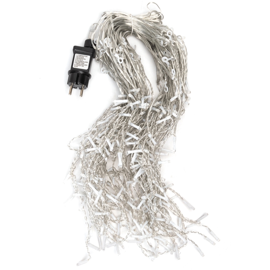 Aigostar - LED zunanji božični niz 300xLED/8 funkcij 15x0,4 m IP44 hladna bela