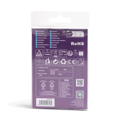 Aigostar - LED Zunanji  niz 100xLED/8 funkcij/3xAA10,3m IP44 večbarven