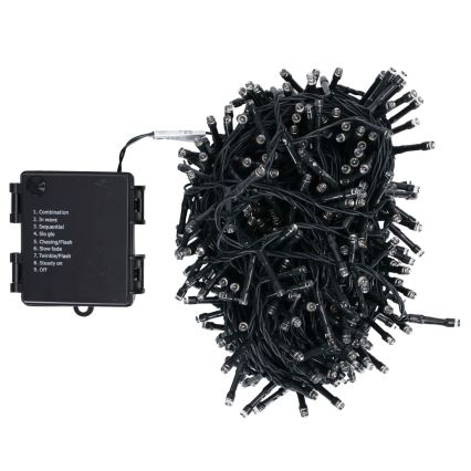 Aigostar - LED zunanji niz 500xLED/8 funkcij 4xAA 25,3 m IP44 topla bela