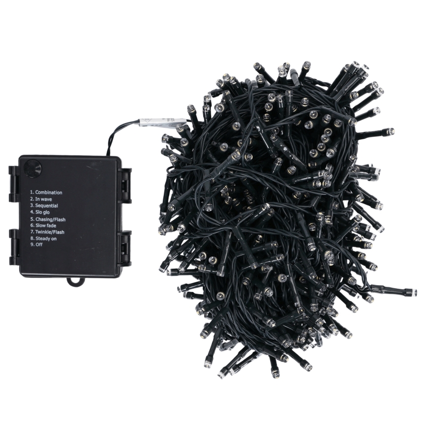Aigostar - LED zunanji niz 500xLED/8 funkcij 4xAA 25,3 m IP44 topla bela