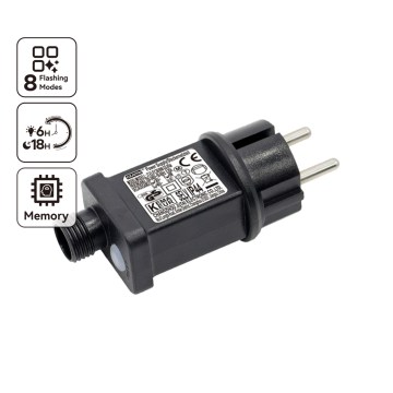 Aigostar - Zunanji napajalni adapter 9W/31V/8 funkcij IP44 črna