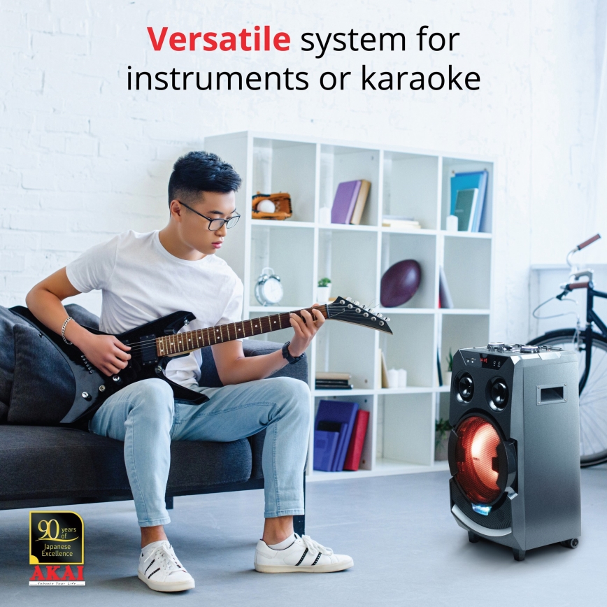 AKAI ABTS-112 - Brezžični zvočnik 300 W / 230 V, 7000 mAh, z daljinskim upravljalnikom