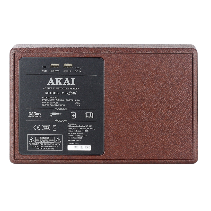 AKAI M3 SOUL COFFEE - Brezžični zvočnik 20W/6000 mAh