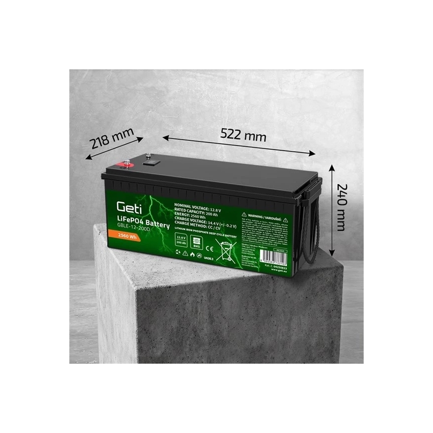Akumulator LiFePO4 12,8 V / 200 Ah