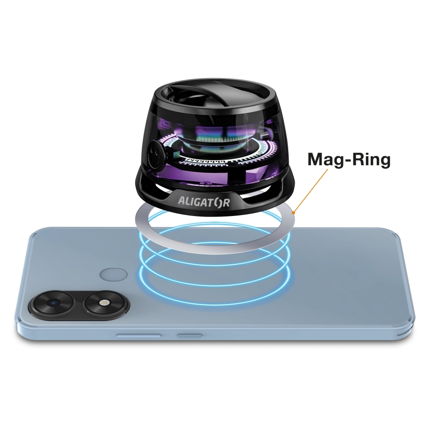 Aligator ABSMB01 - Magnetni zvočnik za MagSafe Mini Beat 400 mAh, črne barve