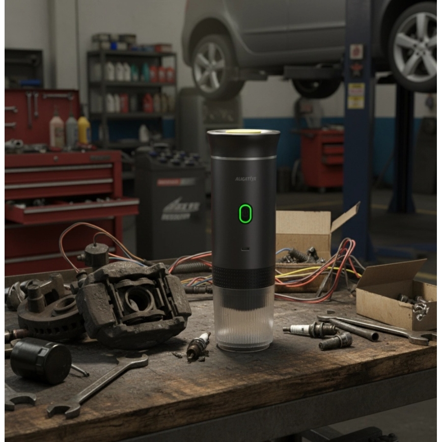 Aligator ACM002 - Potovalni polnilni kavni aparat PortaCaffé 3 v 1 72W/7500 mAh siva