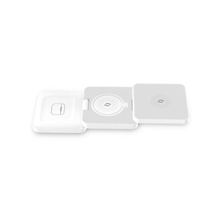 Aligator AMS09WT - Brezžična polnilna postaja MagSafe 3 v 1, 15 W, bela