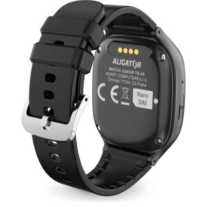 Aligator AW11BK - Pametna ura Watch Junior 2 450 mAh IP67 Wi-Fi črna