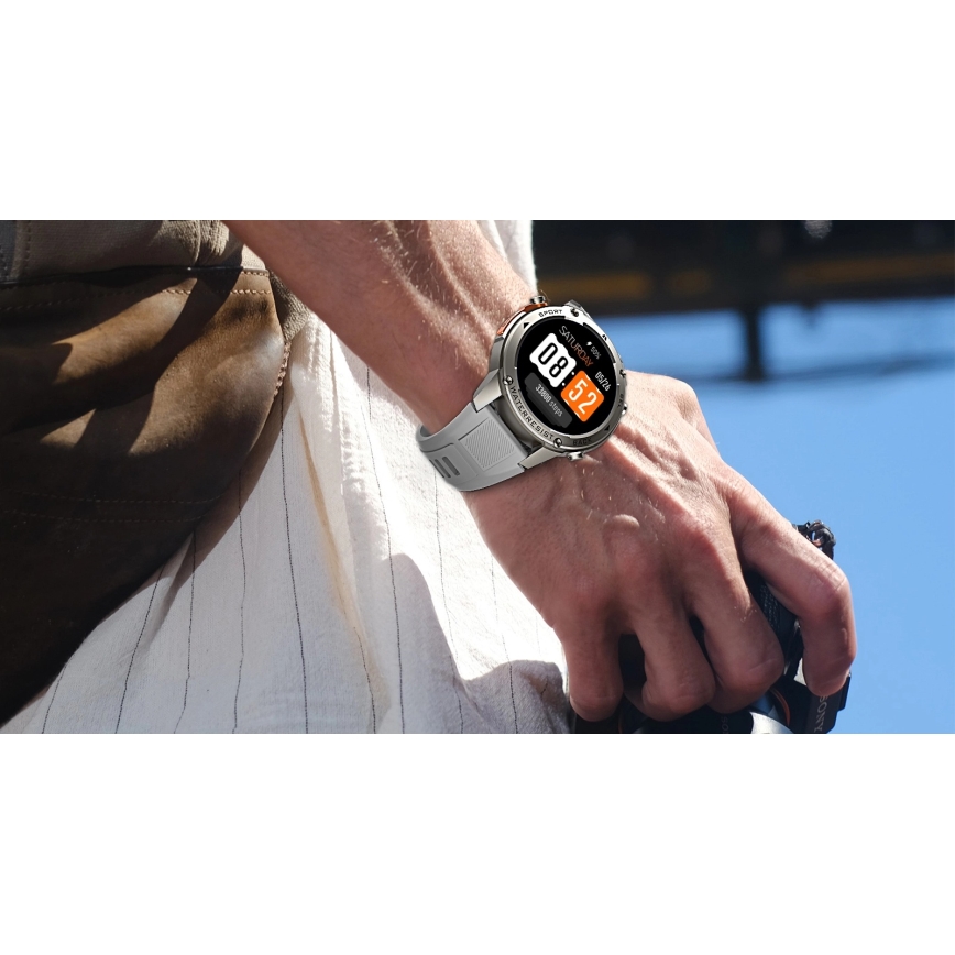 Aligator AW12SR - Pametna ura s GPS, 500 mAh, IP69K, srebrna