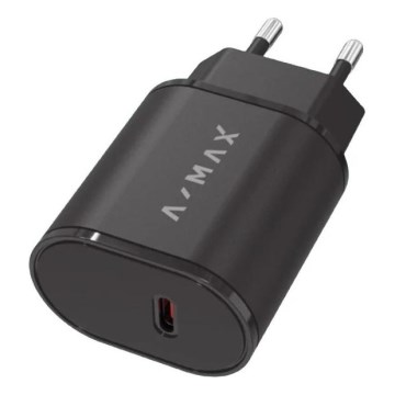 Aligator AX0002V - Hitri polnilnik A-MAX Power Delivery 20W USB-C, črn