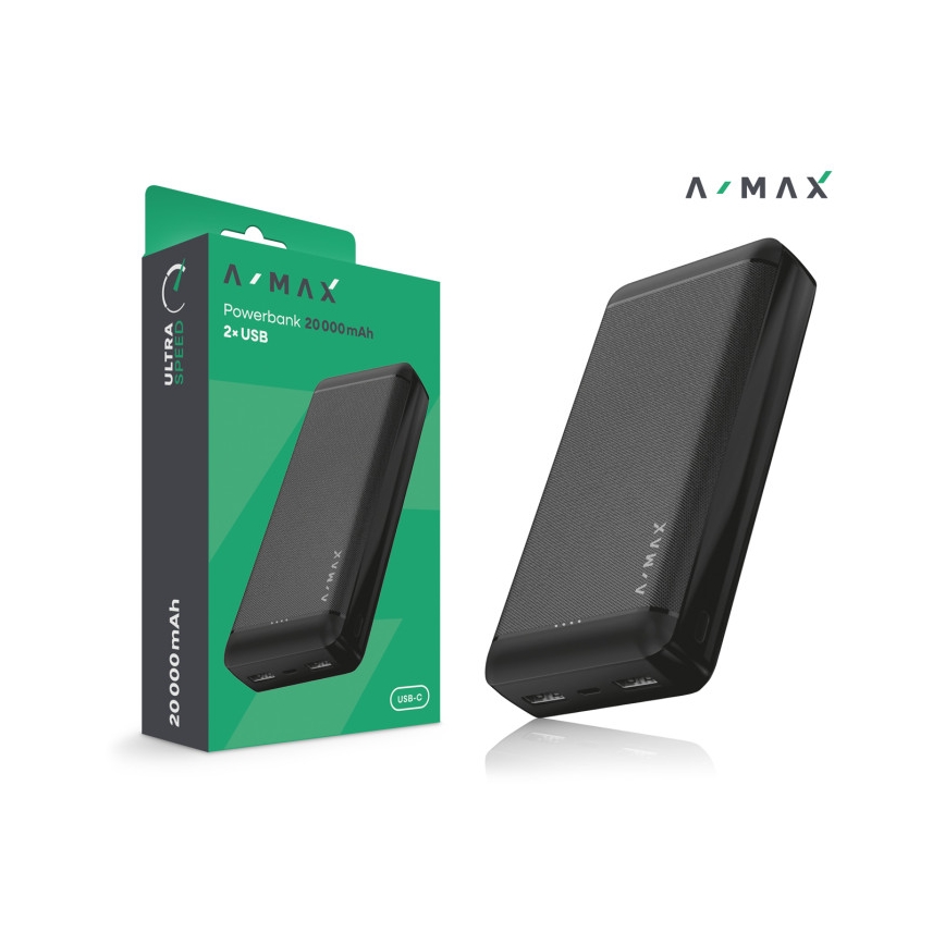 Aligator AX0003 - Powerbank A-MAX 10000 mAh 3,7V črna