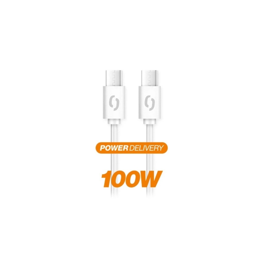 Aligator DATKP47 - USB kabel USB-C / USB-C 100W Power Delivery 1,5m bela