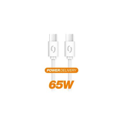 Aligator DATKP49 - USB kabel USB-C / USB-C 65W Power Delivery 1,5m bela