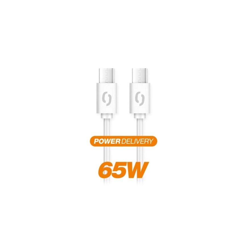 Aligator DATKP49 - USB kabel USB-C / USB-C 65W Power Delivery 1,5m bela