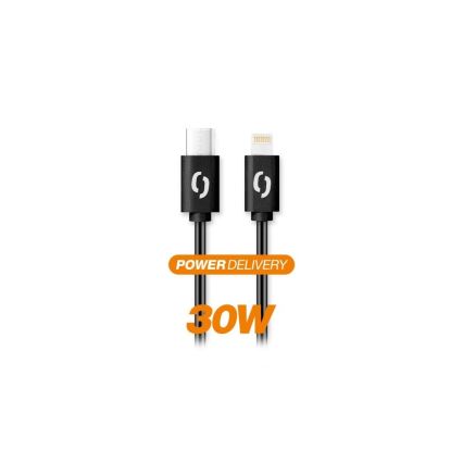 Aligator DATKP50 - USB kabel USB-C / Lightning 30W Power Delivery 1,5m črna