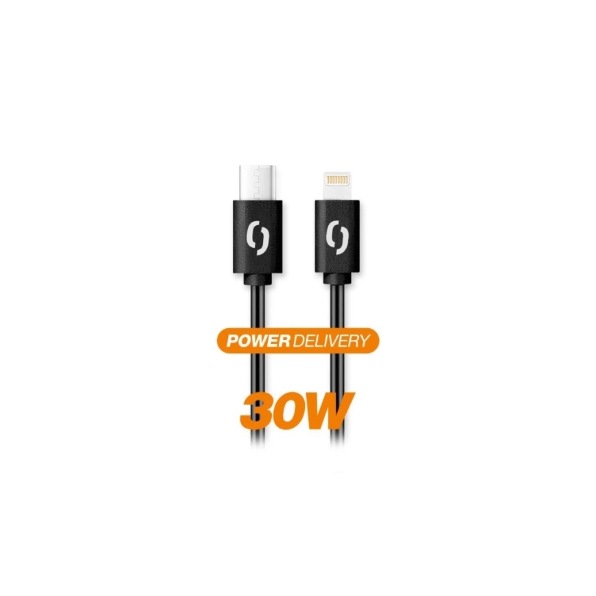 Aligator DATKP50 - USB kabel USB-C / Lightning 30W Power Delivery 1,5m črna