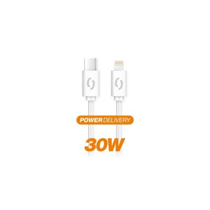 Aligator DATKP51 - USB kabel USB-C / Lightning 30W Power Delivery 1,5m bela