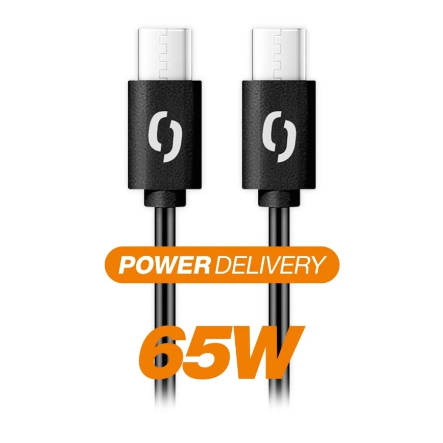 Aligator DATKP58 - USB kabel USB-C / USB-C 65W Power Delivery 2,5m črn