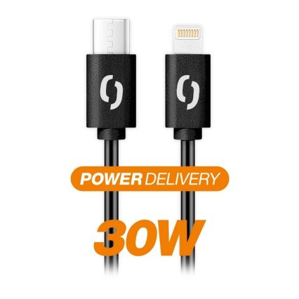 Aligator DATKP60 - USB kabel USB-C / Lightning, 30 W Power Delivery, 2,5 m, črna