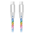 Aligator DATKP62 - USB kabel USB-C / USB-C z LED osvetlitvijo 65W Power Delivery 1,2m