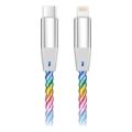 Aligator DATKP63 - USB kabel USB-C / Lightning z LED osvetlitvijo 30W Power Delivery 1,2m