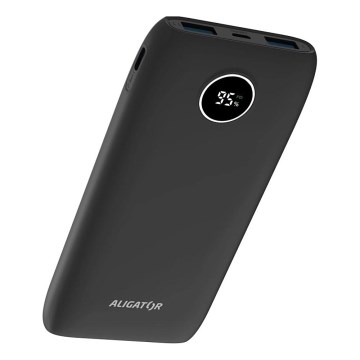 Aligator PBPD10BK - Powerbanka z LCD zaslonom Power Delivery 10000 mAh/20W/3,7V črna