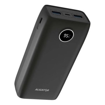Aligator PBPD30BK - Powerbank z LCD-zaslonom Power Delivery 30000 mAh/20W/3,7V črna