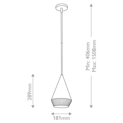 Alora Mood - Lestenec na drogu DAPHNE 1xE27/60W/230V premer 18,1 cm črna/rjava