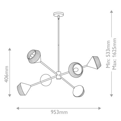 Alora Mood - Lestenec na drogu DAPHNE 6xE14/40W/230V črna/rjava