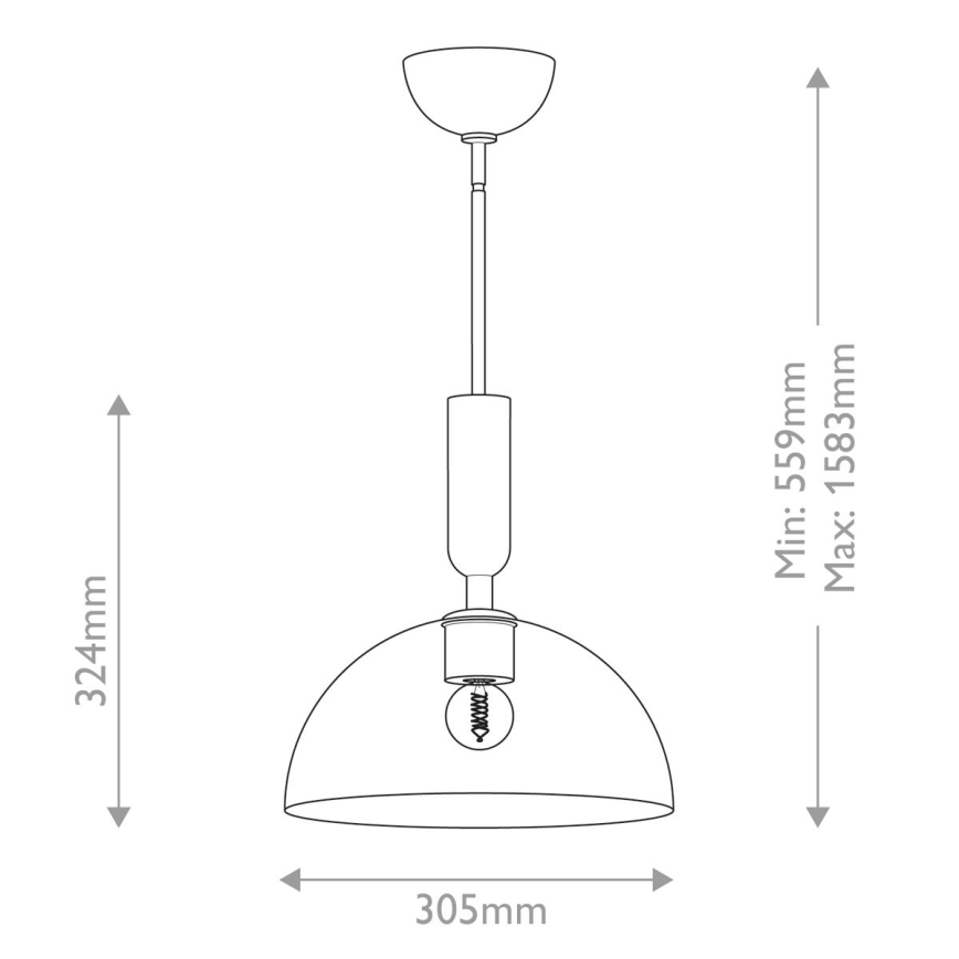 Alora Mood - Lestenec na drogu JUDE 1xE27/60W/230V pr. 30,5 cm medenina