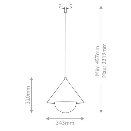 Alora Mood - Viseča svetilka na kabelu REMYCK 1xE27/60W/230V, premer 34,3 cm, zlata