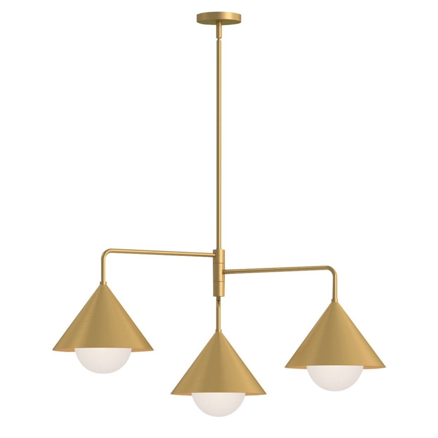 Alora Mood - Lestenec na palici REMYCK 3xE27/60W/230V zlate barve