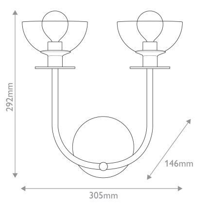 Alora Mood - Stensko svetilo SYLVIA 2xE14/40W/230V zlato