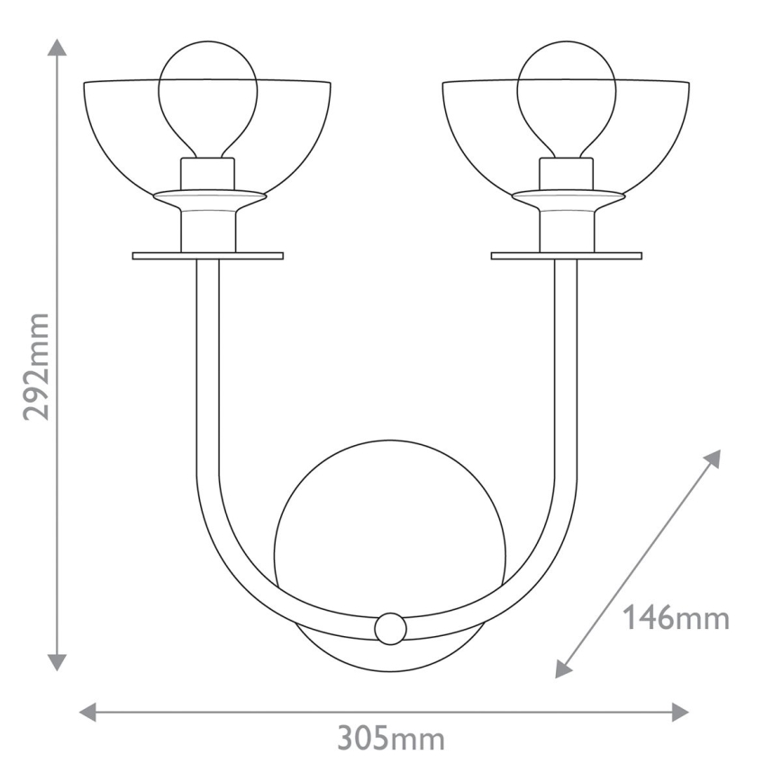 Alora Mood - Stensko svetilo SYLVIA 2xE14/40W/230V zlato