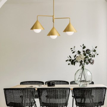 Alora Mood - Lestenec na palici REMYCK 3xE27/60W/230V zlate barve