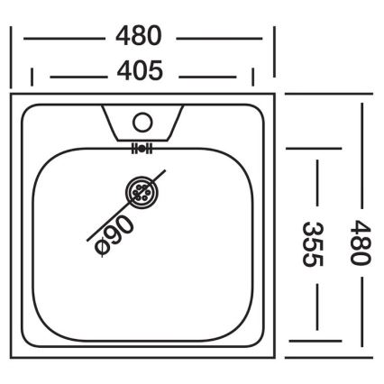 ALVEUS 1074634 - Kuhinjski pomivalnik ALLUX 48x48 cm nerjavno jeklo/saten