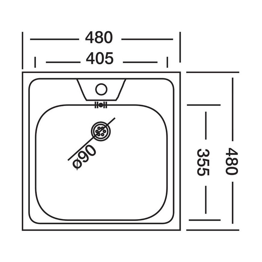 ALVEUS 1074634 - Kuhinjski pomivalnik ALLUX 48x48 cm nerjavno jeklo/saten