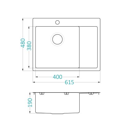 ALVEUS 1124383 - Kuhinjsko korito QUARTO 61,5x48 cm saten