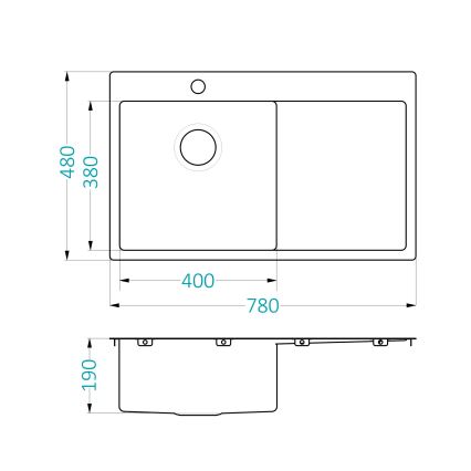ALVEUS 1124384 - Kuhinjsko korito QUARTO 78x48 cm saten