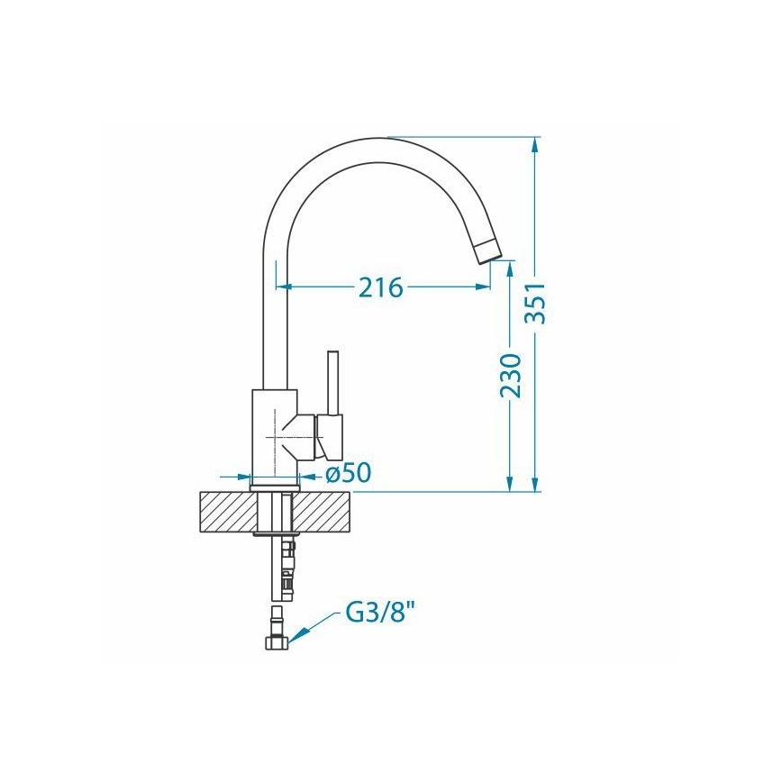 ALVEUS 1129028 - Kuhinjska armatura ELZA 35,1 cm iz nerjavečega jekla