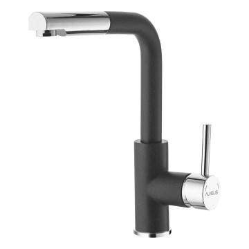 ALVEUS 1129048 - Pipa za pomivalno korito z izvlečnim pršilnikom SIROS 29,7 cm granit/črna
