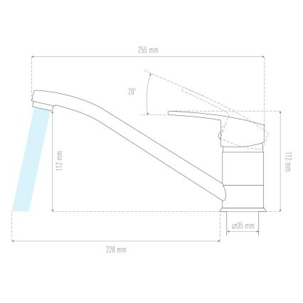 ALVEUS 1130435 - Pipa za umivalnik NINA 13,5 cm granit/bež