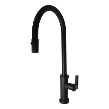 ALVEUS 1132179 - Pipa za pomivalno korito z izvlečnim pršilnikom NERINA 46,8 cm nerjaveče jeklo/črna