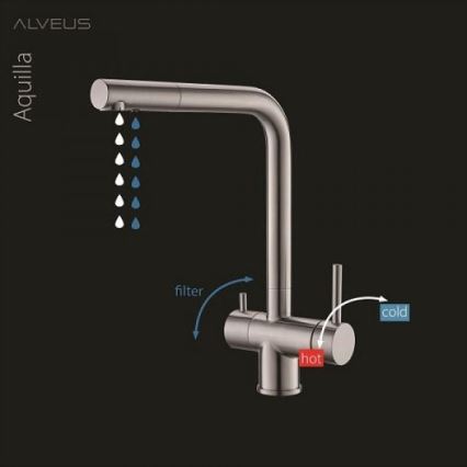 ALVEUS 1139807 - Pipa za umivalnik AGUILA 33,3 cm granit/bež