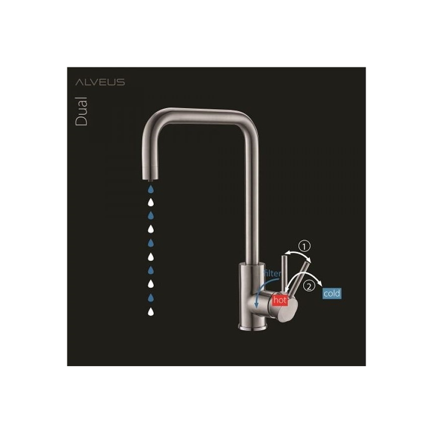 ALVEUS 1139811 - Pipa za umivalnik DUAL 37 cm granit/bež