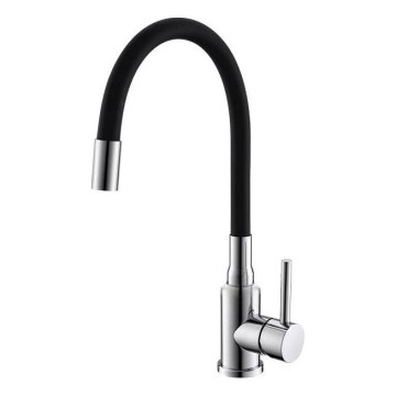 ALVEUS 1144427 - Pipa za umivalnik z gibljivo roko MINTAS 34 cm sijajni krom/črna