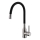 ALVEUS 1144432 - Pipa za umivalnik z gibljivo roko MINTAS 34 cm brušena jeklo/črna