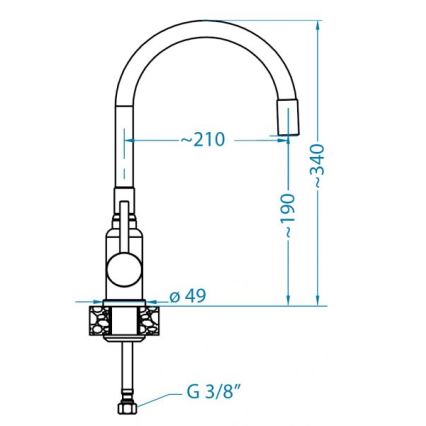ALVEUS 1144433 - Pipa za umivalnik z gibljivo roko MINTAS 34 cm mat črna